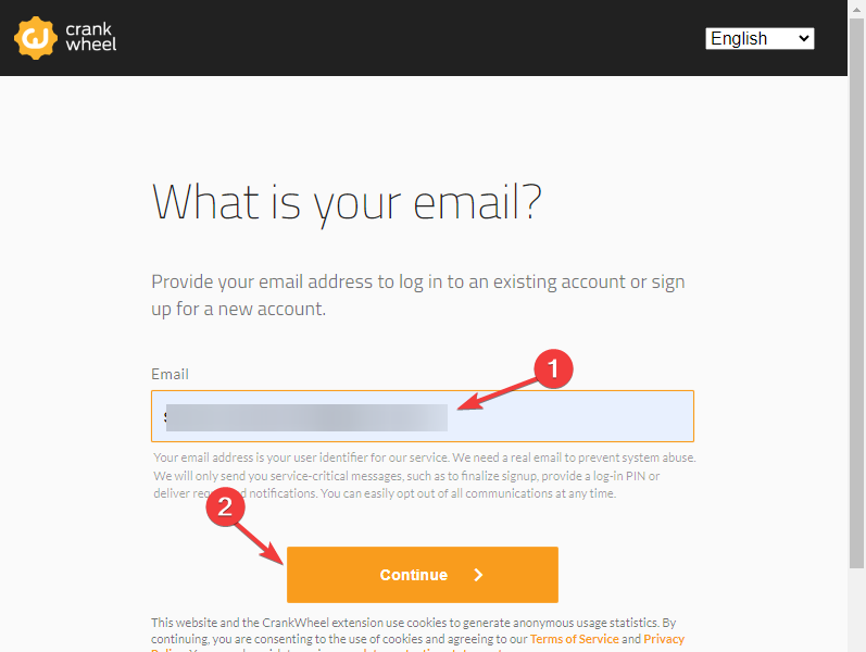 Schritt 1: Geben Sie Ihre E-Mail-Adresse ein und klicken Sie auf „WhatsApp-Bildschirmfreigabe fortsetzen“.