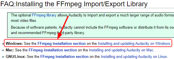 როგორ მოვაგვაროთ FFmpeg ბიბლიოთეკის გამოტოვებული პრობლემა Audacity-ში