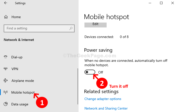 Behoben, dass der mobile Hotspot in Windows 10 nach einiger Zeit deaktiviert wird