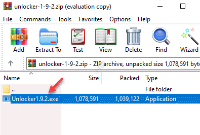 Unlocker Zip-Ordner .exe Datei Doppelklicken