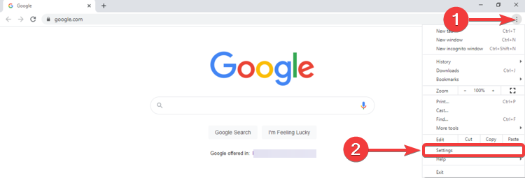 „Chrome“ rodo meniu ir nustatymus
