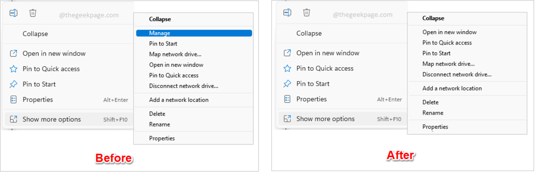 כיצד להוסיף או להסיר פריט 'נהל' מ'מחשב זה' תפריט ההקשר בלחיצה ימנית ב-Windows 11,10