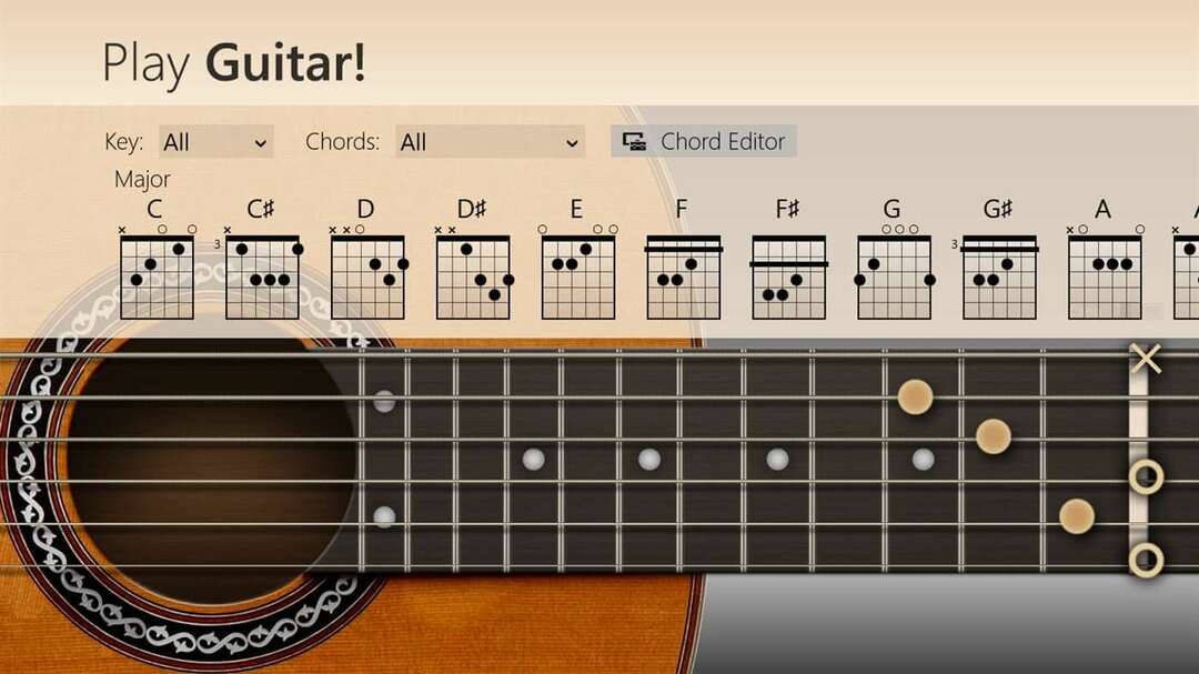 ¡tocar la guitarra! aplicación de windows 10
