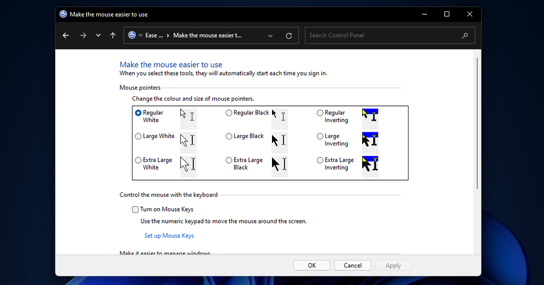 De kleur van de muiscursor wijzigen in Windows 11