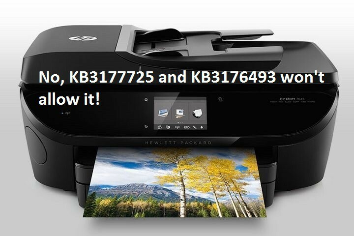 Microsoft KB3177725 और KB3176493 प्रिंट बग स्वीकार करता है