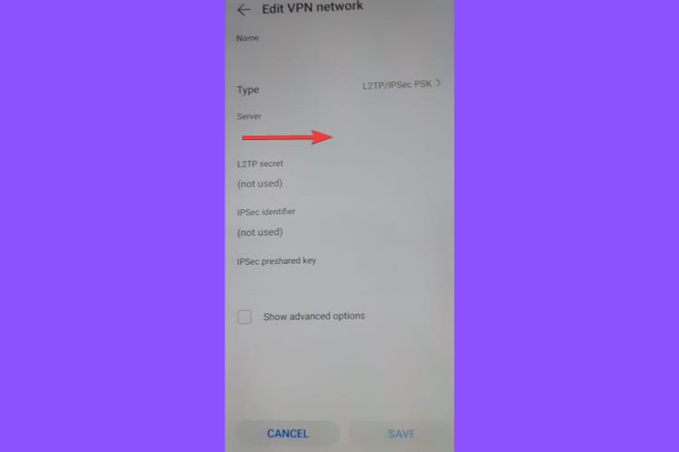 Spoločnosť Huawei zobrazuje adresu servera L2TP IPSec PSK