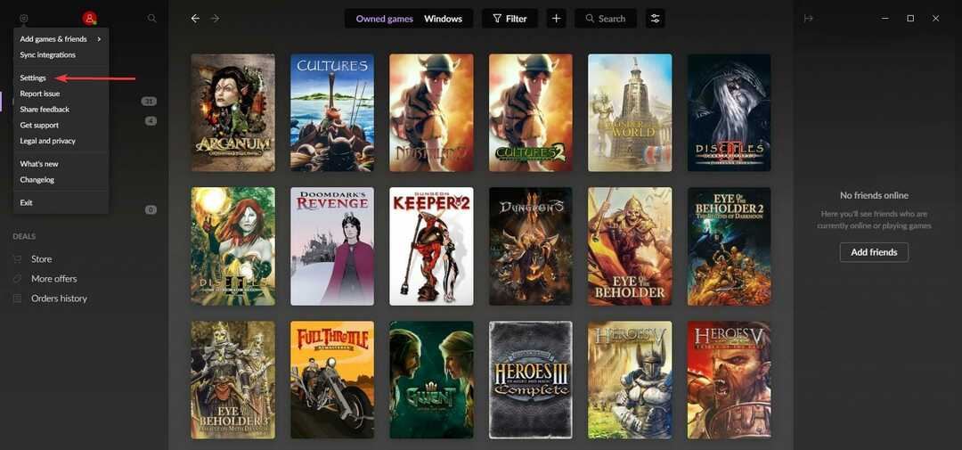 Steam, Xbox Live en andere gamebibliotheken toevoegen aan GOG