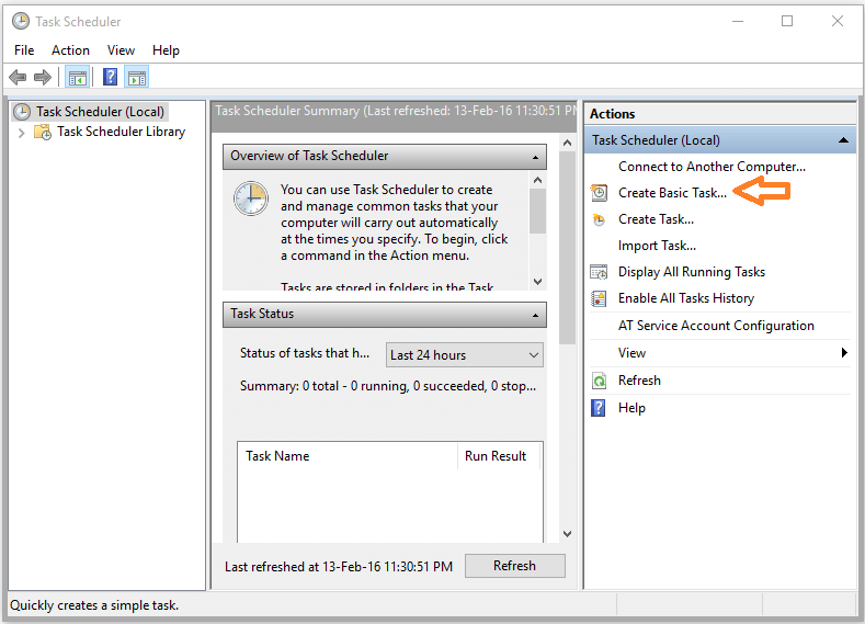 Taakplanner gebruiken in Windows 10