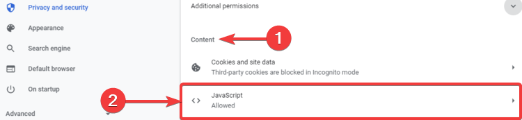 „Chrome“ rodo turinį, „JavaScript“