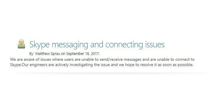 Skype está caído de nuevo, Microsoft está trabajando en una solución