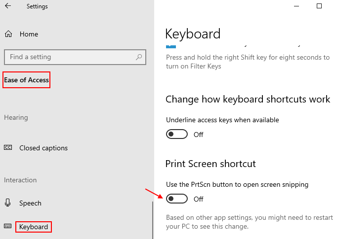 Windows + Shift + S არ მუშაობს Windows 10 Fix– ში