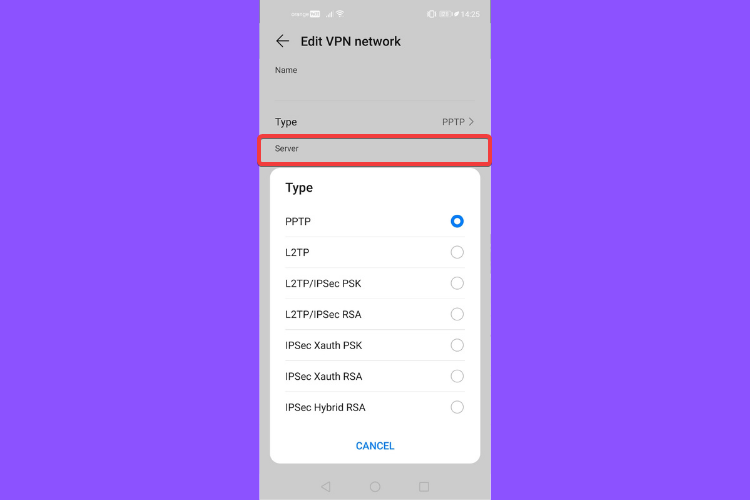 Spoločnosť Huawei zobrazuje typy serverov VPN