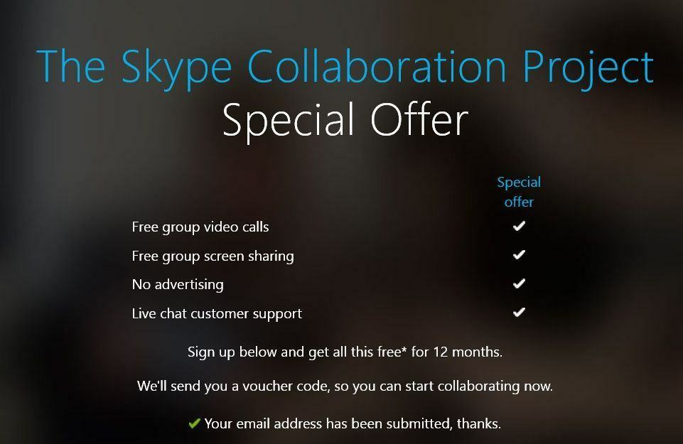 Chamadas gratuitas de vídeo em grupo do Skype sem nenhum truque por um ano [Deal]