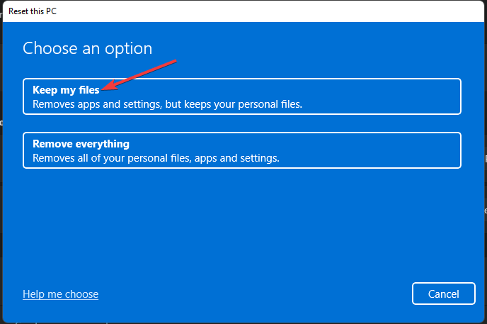 Option " Meine Dateien behalten" Ereignis-ID 41 Windows 11
