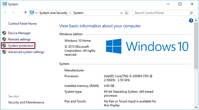 Comment créer ou supprimer le point de restauration d'un lecteur sous Windows 10