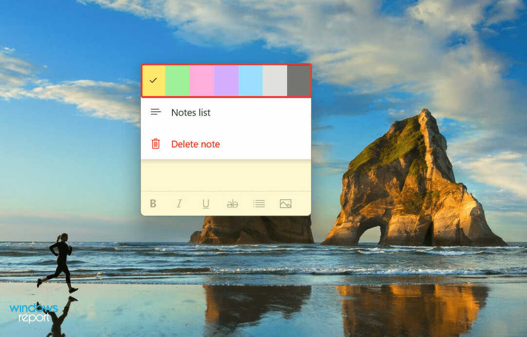 Válassza ki a Sticky Notes színét a Windows 11 rendszerben